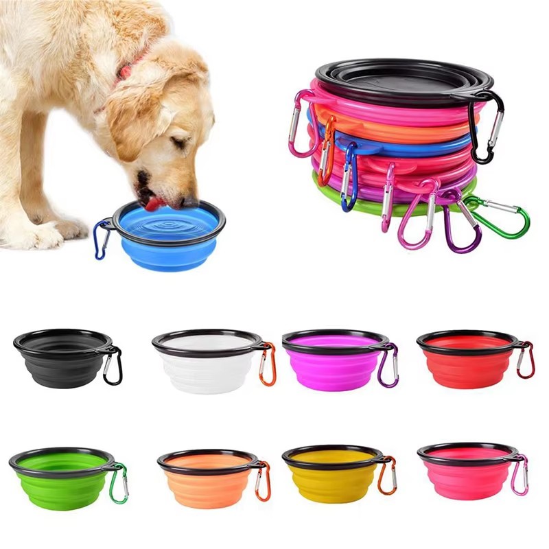 Pet Supplies Dog Food - 1/2 buah Mangkuk Lipat Silikon untuk