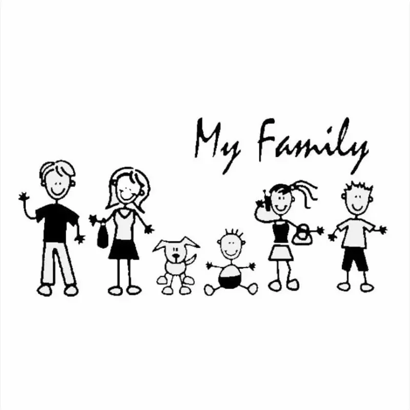 Pet Supplies Nz - Stiker Mobil Keluarga Tongkat Gambar Anak